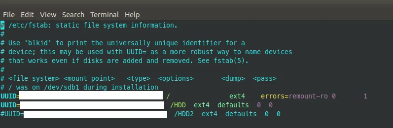 【Linux 系統控制 #2】在 Ubuntu (Linux 系統) 上透過 / etc/fstab 安裝新的硬碟、新增硬碟容量 (SSD, HDD) (內附圖文說明)