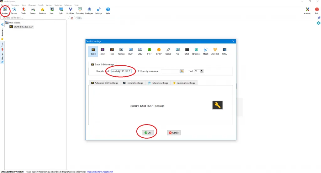 【MobaXterm #1】在 Windows 中使用 MobaXterm VPN 連線至遠端系統 (linux, ubuntu) 遠端 ssh 顯示畫面
