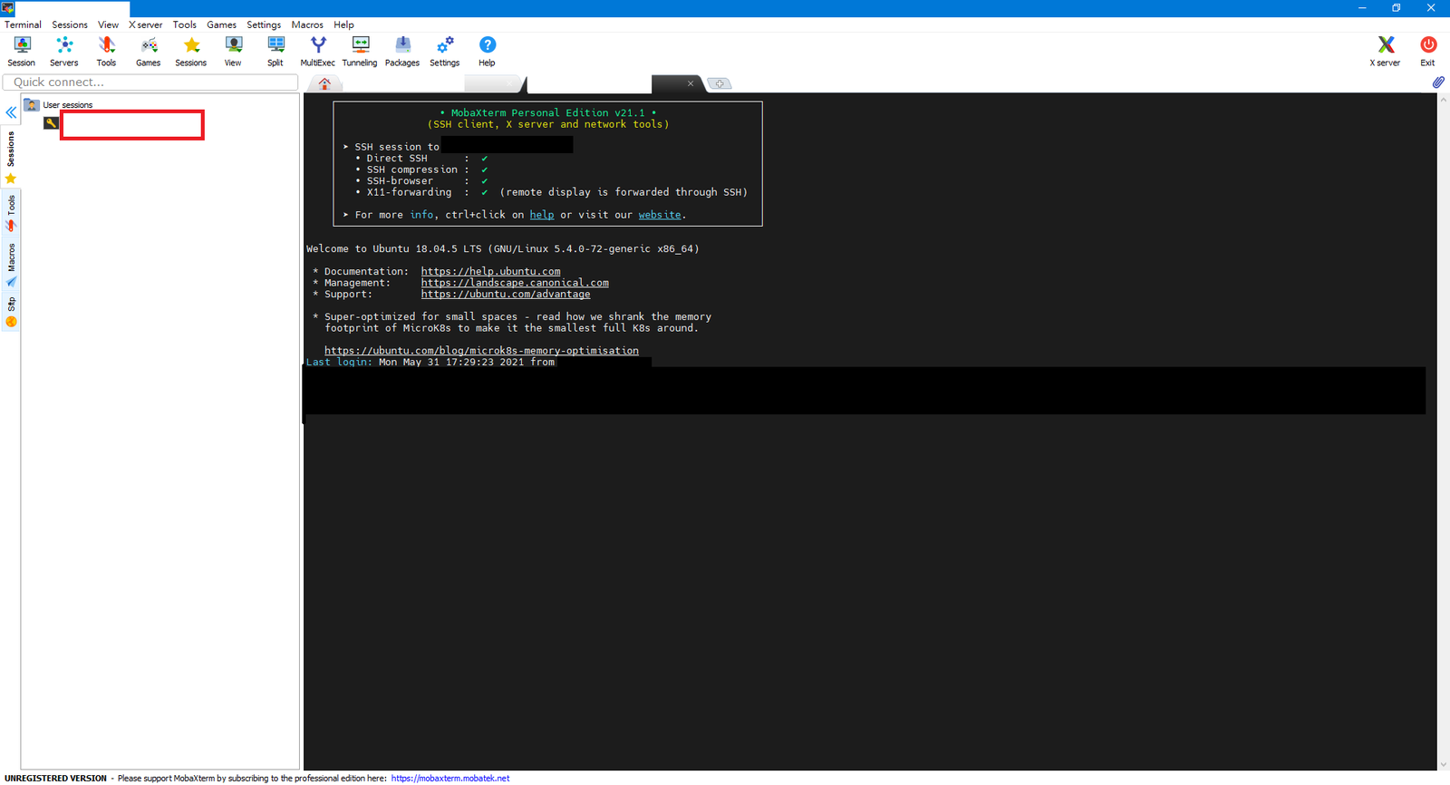 Featured image of post 【MobaXterm #1】在 Windows 中使用 MobaXterm VPN 連線至遠端系統 (linux, ubuntu) 遠端 ssh 顯示畫面