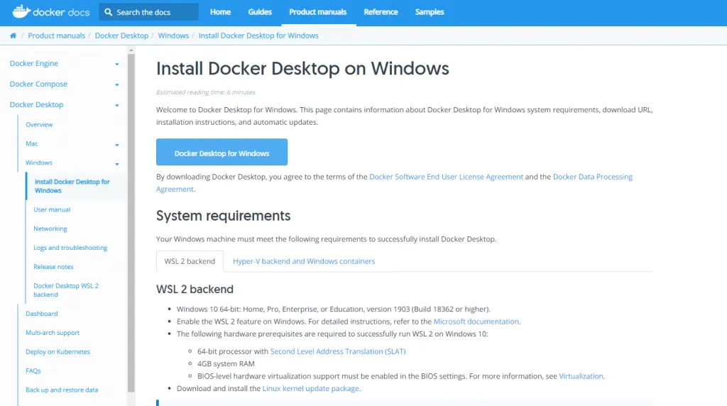 【Docker #2】在 windows 上使用安裝並使用 Docker (全圖文說明) windows 安裝 WSL (Windows Subsystem for Linux)