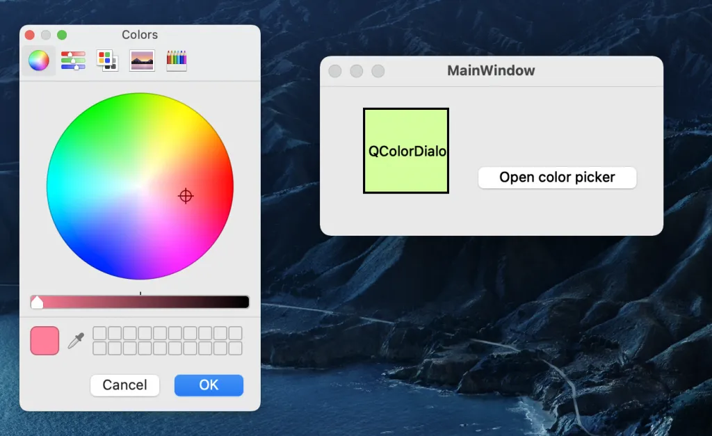 【PyQt5】Day 23 - 使用系統內建的調色盤 QColorDialog，來替我們選擇顏色 QColor (Color Picker)