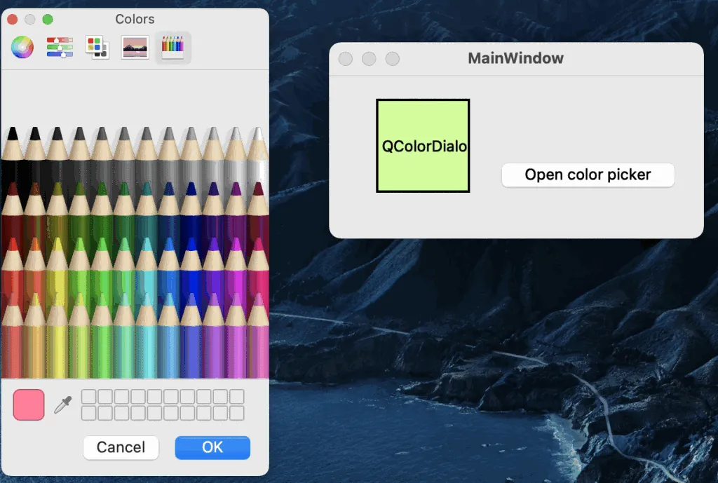 【PyQt5】Day 23 - 使用系統內建的調色盤 QColorDialog，來替我們選擇顏色 QColor (Color Picker)