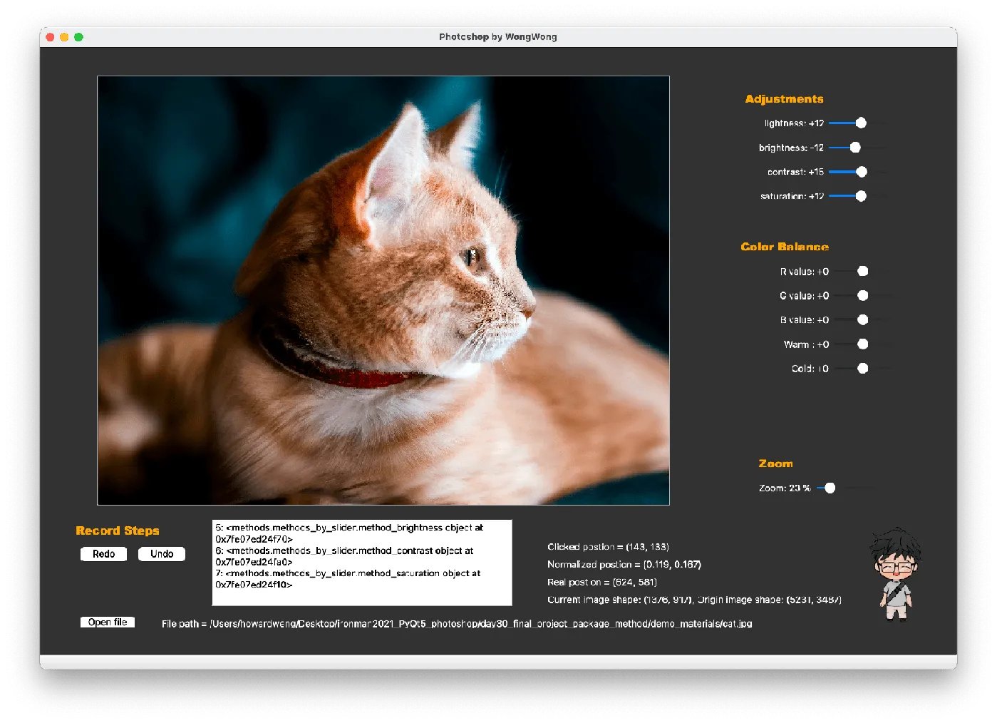 【PyQt5】Day 30 - final project - 3 / 來搞一個自己的 photoshop 吧!把每個方法封裝起來製作出還原功能吧! (結合 PyQt + OpenCV)